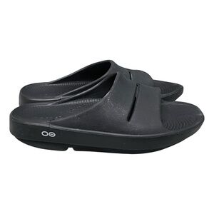 OOFOS OOahh Slide Sandals Black Men 8 Women 10 EU 41 Recovery Comfort